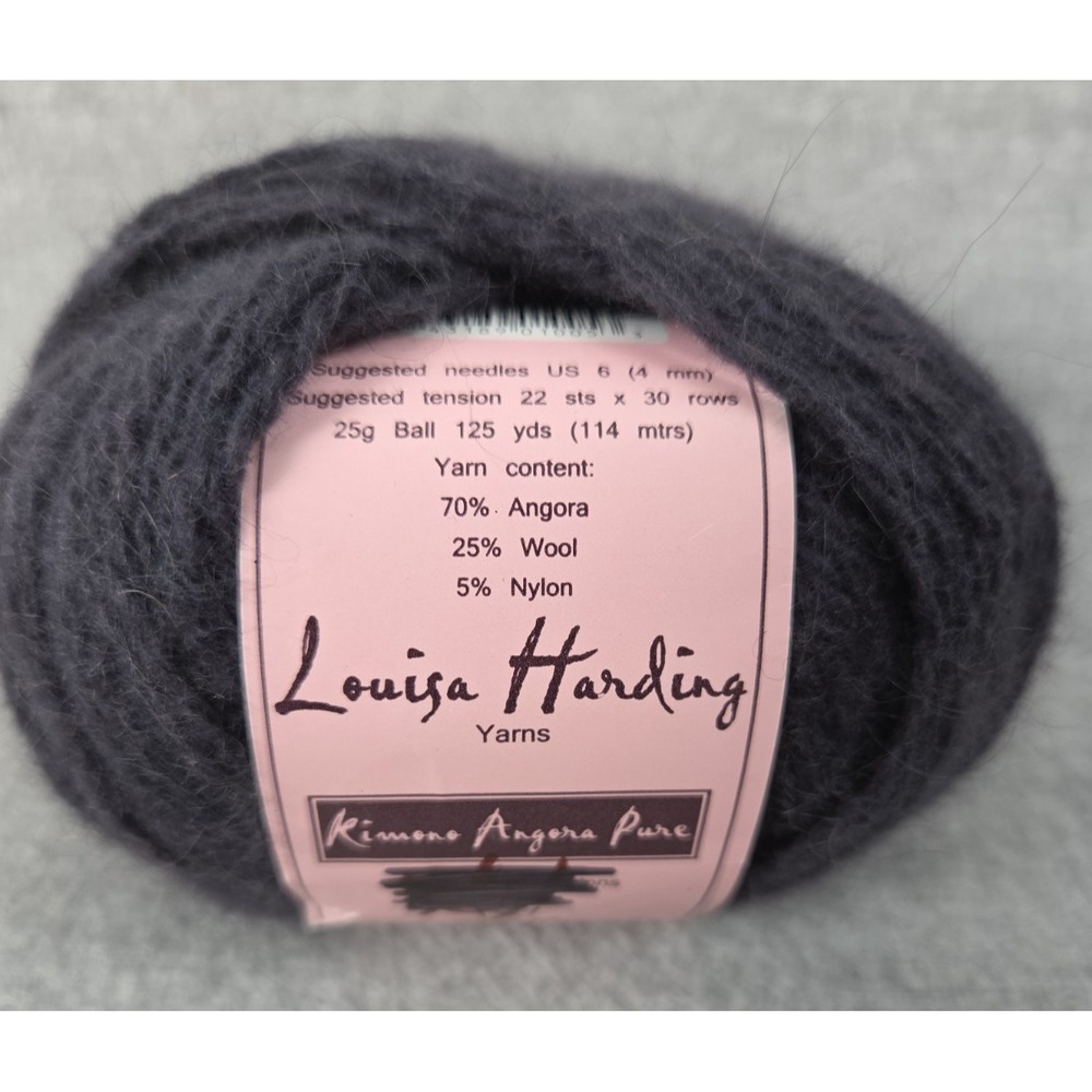 Louisa Harding Kimono Angora Pure Yarn Angora Wool Blend 25g 125 Yards Dark Gray